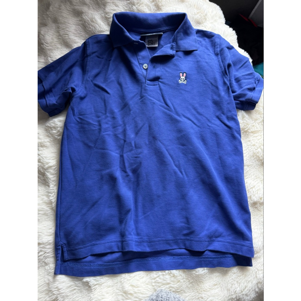 Preowned, Psycho Bunny Piqué Polo Shirt in a vibrant blue Pima, size L 14/16
